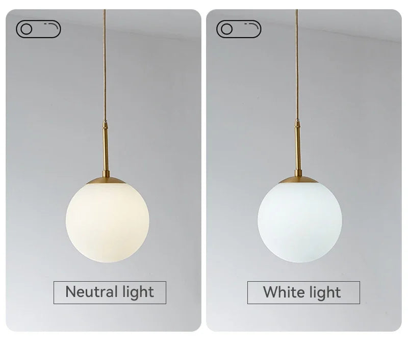 Modern Glass Ball LED Pendant Lamp for Dining Room Hotel Lobby and Stairs - Elegant Chandelier Hanging Light