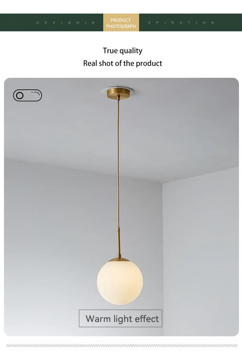 Modern Glass Ball LED Pendant Lamp for Dining Room Hotel Lobby and Stairs - Elegant Chandelier Hanging Light