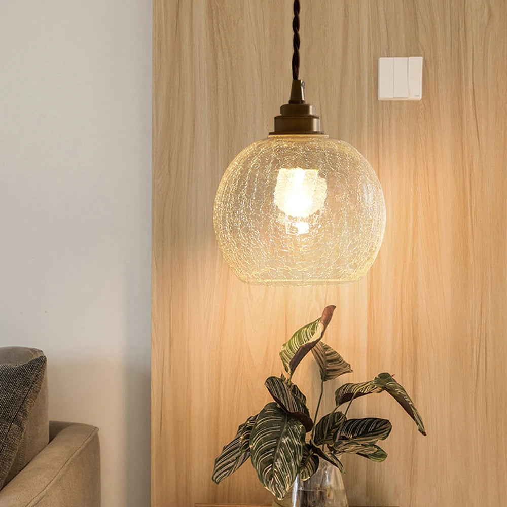 Glass Pendant Light Nordic Dining Room Retro Chandeliers Creative Minimal Transparent Lampshade For Restaurant Lamp Lustre