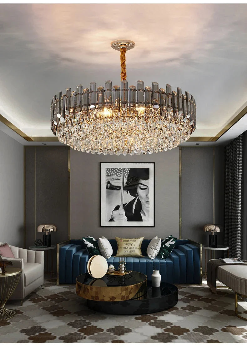 LED Crystal Chandeliers - Gold Luxury Lighting for Dining Living Room Bedroom and Kitchen Island - Indoor Hanging Light
