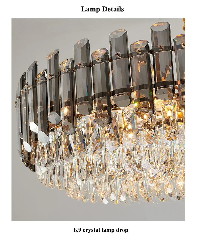 LED Crystal Chandeliers - Gold Luxury Lighting for Dining Living Room Bedroom and Kitchen Island - Indoor Hanging Light