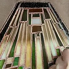 Antique Mission Style Floor Lamp with Adjustable Arched Arm  Stained Glass Shade for Soft Ambient Lighting