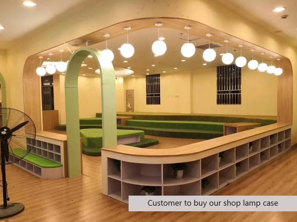 Home Decor Pendant Lights - White Glass Ball Hanging Lamps for Bar Dining Room and Bedroom Clothing Store LED Ceiling Chandeliers