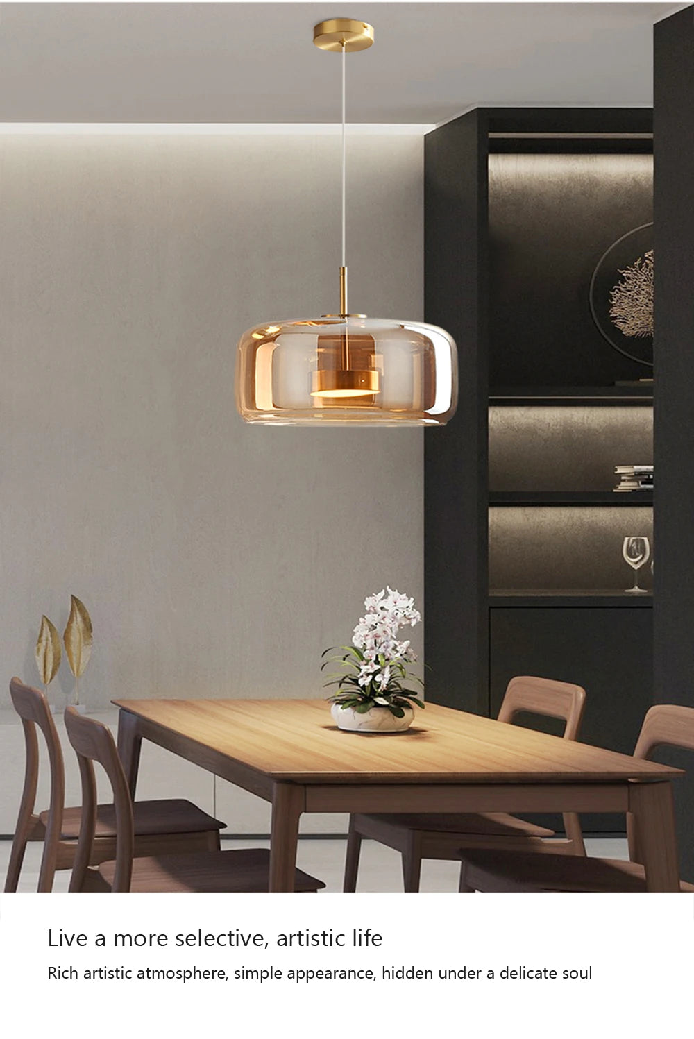 Modern Glass Pendant Light Luxury Chandelier Deco Nordic LED Hanging Light Fixtures Bedroom Modern Luminaire Suspension Lamp