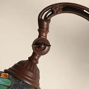 Antique Style Tall Standing Stained Glass Reading Floor Lamp - Luxurious Handcrafted Lighting for Cozy Spaces