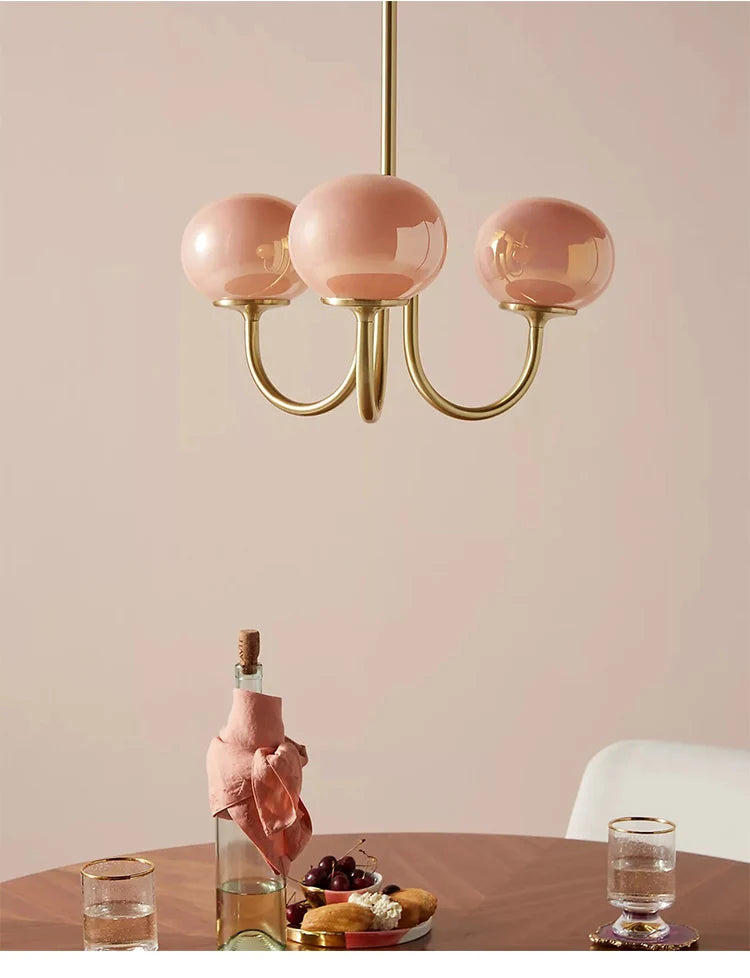 Pink Glass Balls Chandelier Elegance Design for Home and Commercial Space