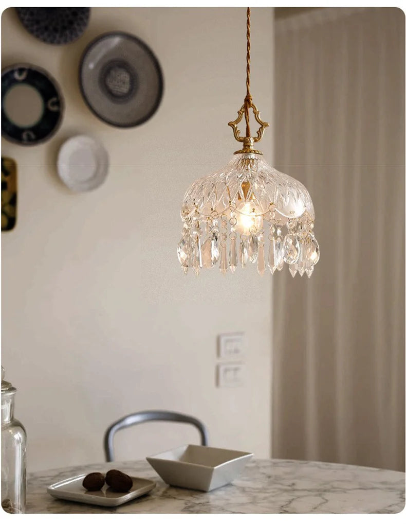 Modern LED Pendant Light Crystal Chandeliers Bedroom Luxury Glass Lamp for Home Decor Suspension Hanging Lights Fixtures