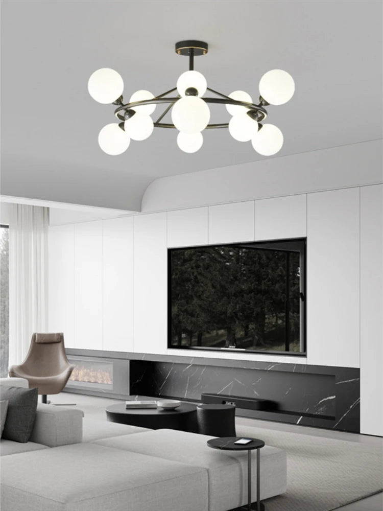 Magic Bean Glass Ball LED Pendant Chandelier for Living Room Bedroom Home Hanging Suspension Lighting Fixture Decor