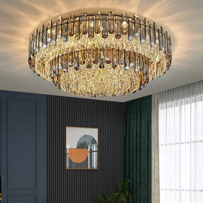 LED Crystal Chandeliers - Gold Luxury Lighting for Dining Living Room Bedroom and Kitchen Island - Indoor Hanging Light