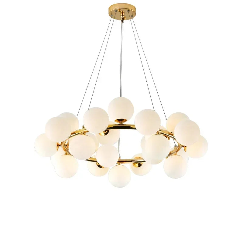 Contemporary LED Bubble Glass Pendant Chandelier for Living and Dining Rooms