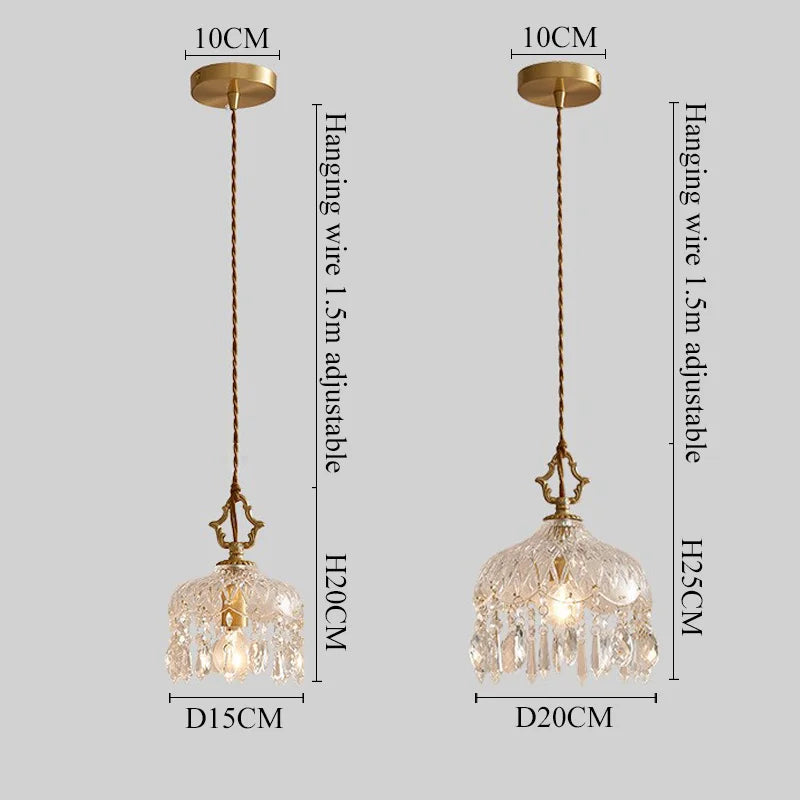 Modern LED Pendant Light Crystal Chandeliers Bedroom Luxury Glass Lamp for Home Decor Suspension Hanging Lights Fixtures