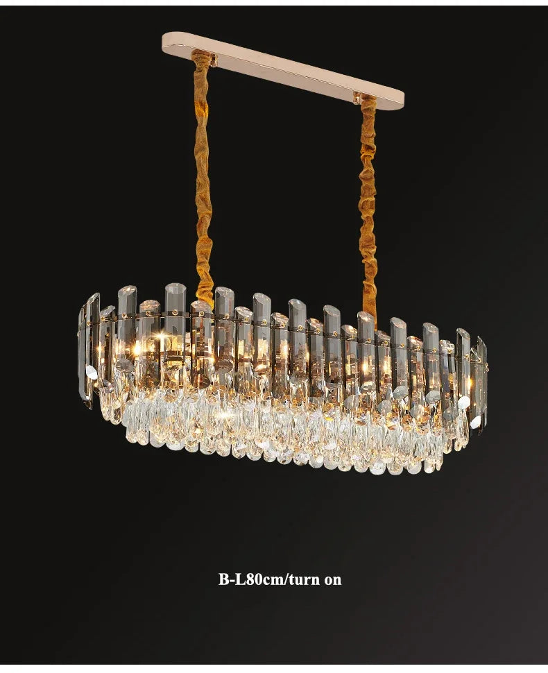 LED Crystal Chandeliers - Gold Luxury Lighting for Dining Living Room Bedroom and Kitchen Island - Indoor Hanging Light