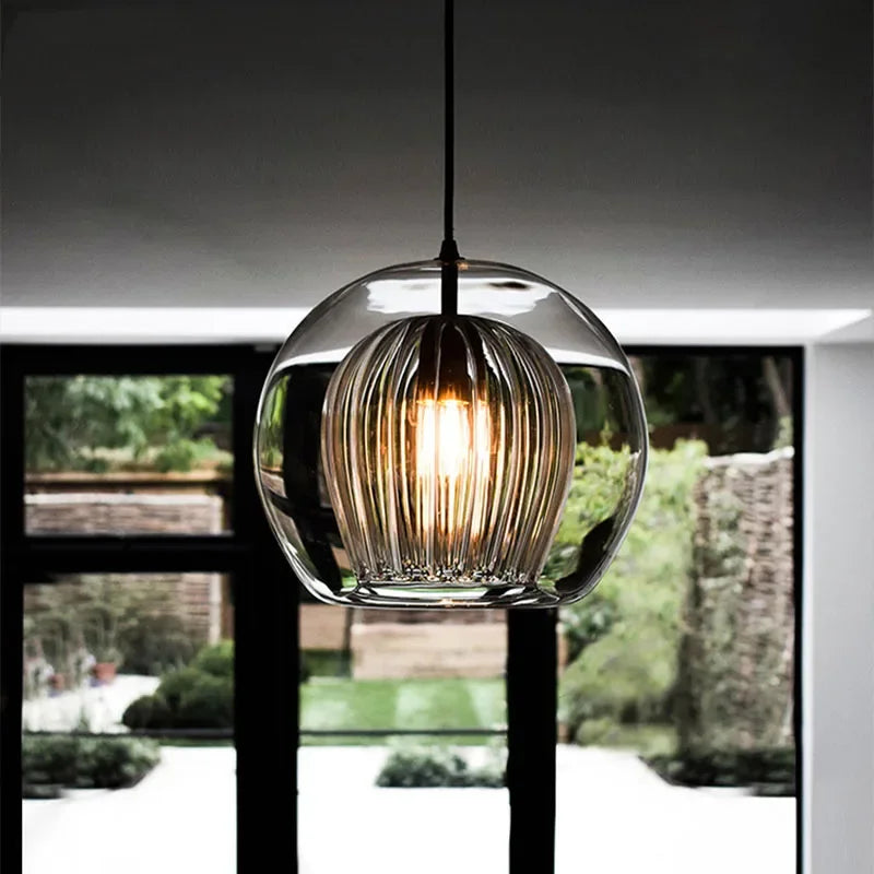 Modern Nordic Glass Pendant Light Fixture - Stylish Suspension Chandelier for Living Room Dining Room Kitchen or Bedside