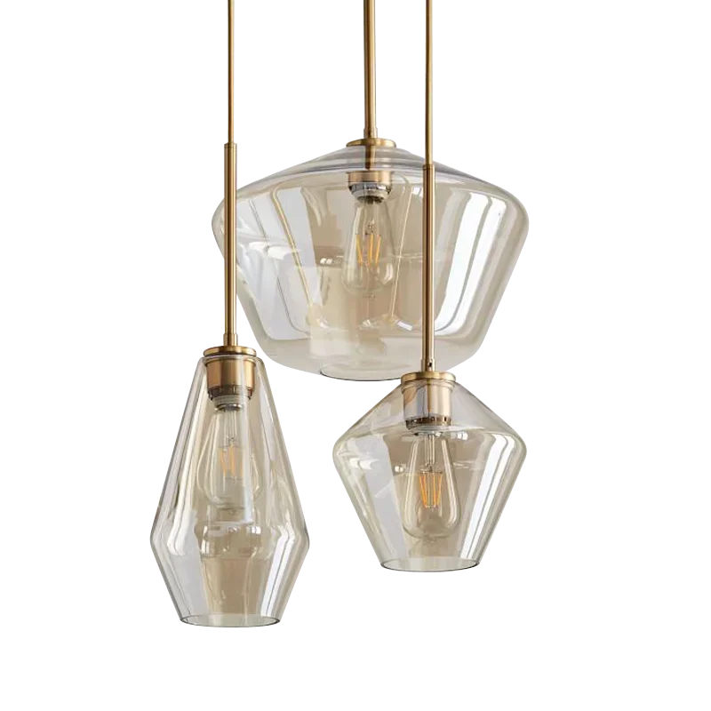 Minimalist Dining Room Chandelier Bedside Lamp Kitchen Bar Table Lamp Bedroom Lighting Glass Light Luxury Nordic Lamps