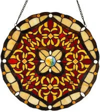 Maple Tree Leaves Tiffany-style Stained Glass Torchiere Floor Lamp with Sidelights - 70in Elegant Home Decor