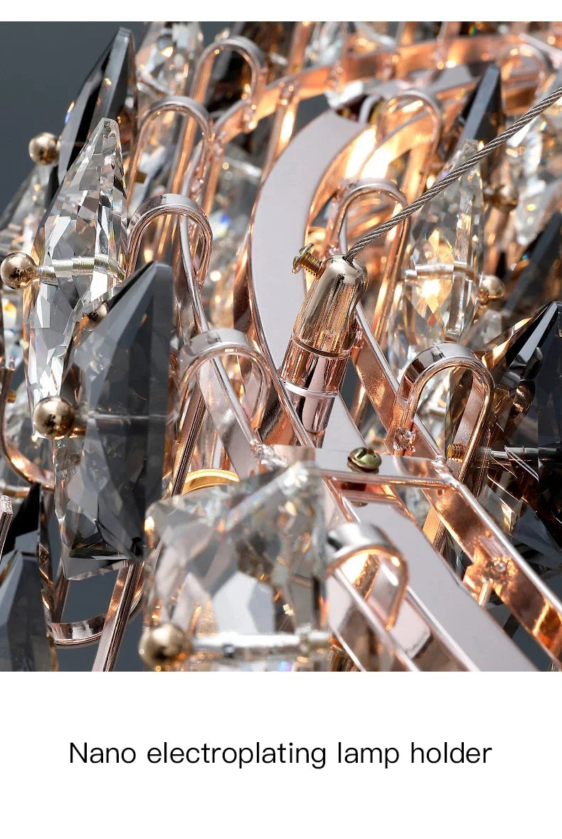 Postmodern Crystal Chandelier for Living Room  Bedroom - Elegant Three-Color Design for Home  Restaurant