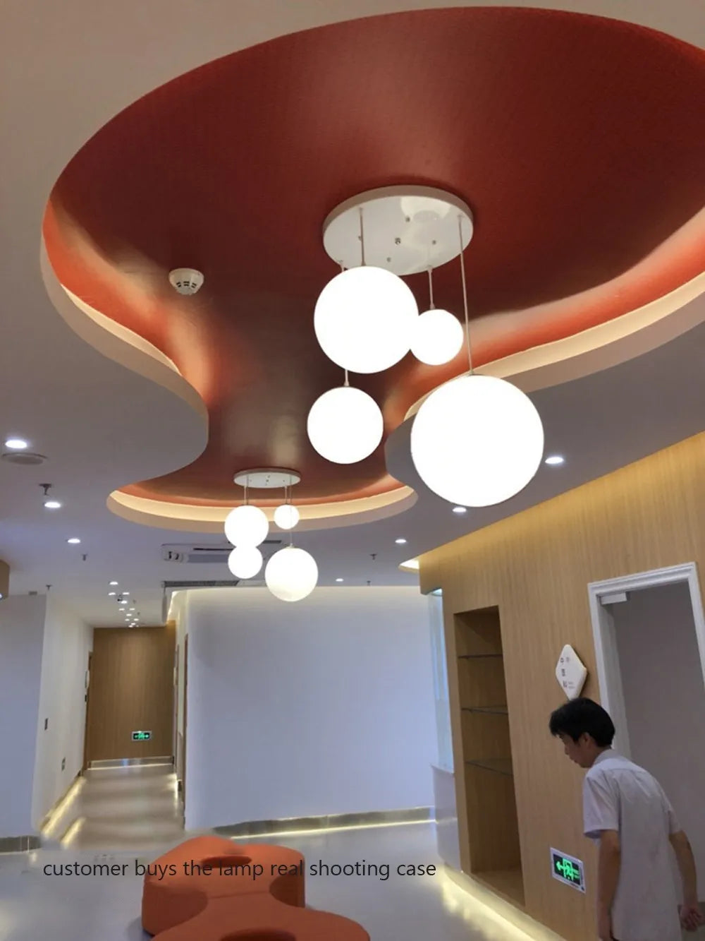 Home Decor Pendant Lights - White Glass Ball Hanging Lamps for Bar Dining Room and Bedroom Clothing Store LED Ceiling Chandeliers