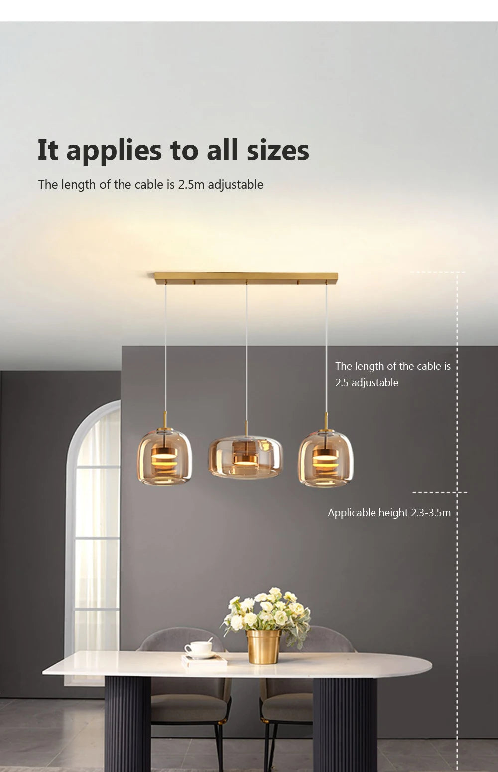 Modern Glass Pendant Light Luxury Chandelier Deco Nordic LED Hanging Light Fixtures Bedroom Modern Luminaire Suspension Lamp