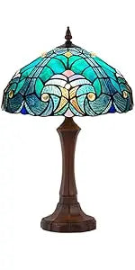 Antique Style Tall Standing Stained Glass Reading Floor Lamp - Luxurious Handcrafted Lighting for Cozy Spaces