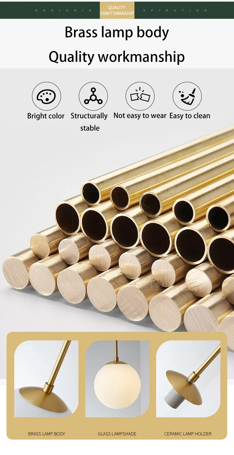 Modern Glass Ball LED Pendant Lamp for Dining Room Hotel Lobby and Stairs - Elegant Chandelier Hanging Light