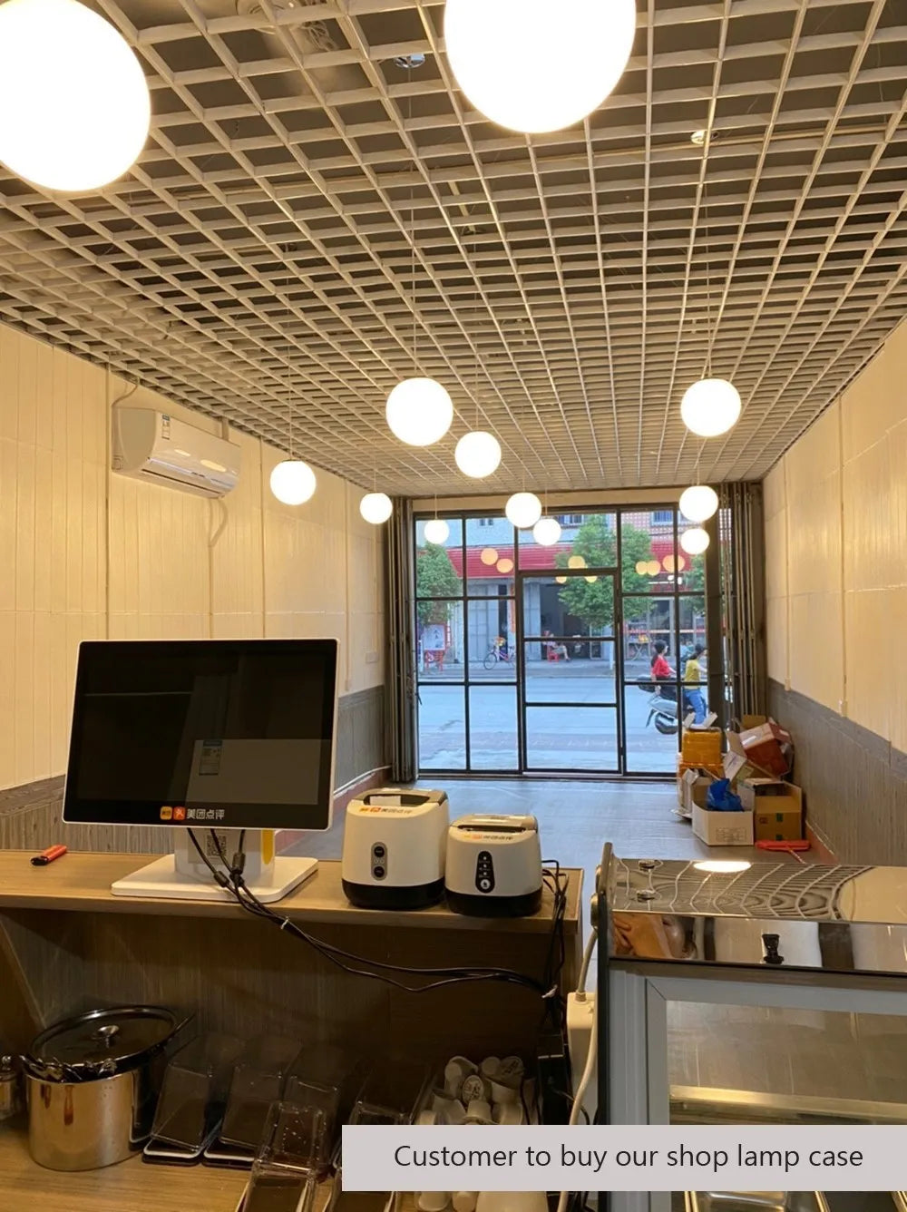 Home Decor Pendant Lights - White Glass Ball Hanging Lamps for Bar Dining Room and Bedroom Clothing Store LED Ceiling Chandeliers