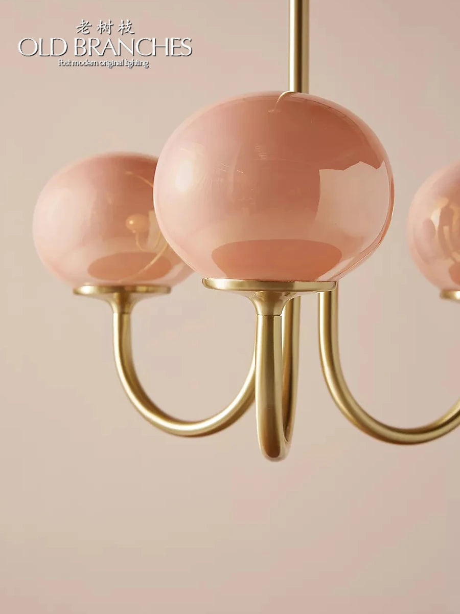 Pink Glass Balls Chandelier Elegance Design for Home and Commercial Space