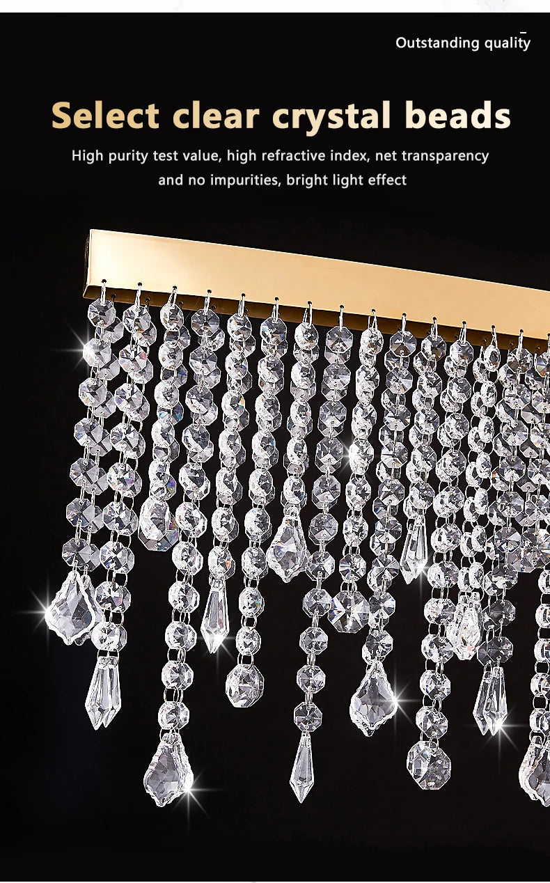 Living Room Luxury Chandelier Crystal Hanging Lamp Modern Home Decor LED Luster for Dining Room Pendant Lighting Fixture