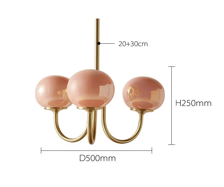 Pink Glass Balls Chandelier Elegance Design for Home and Commercial Space