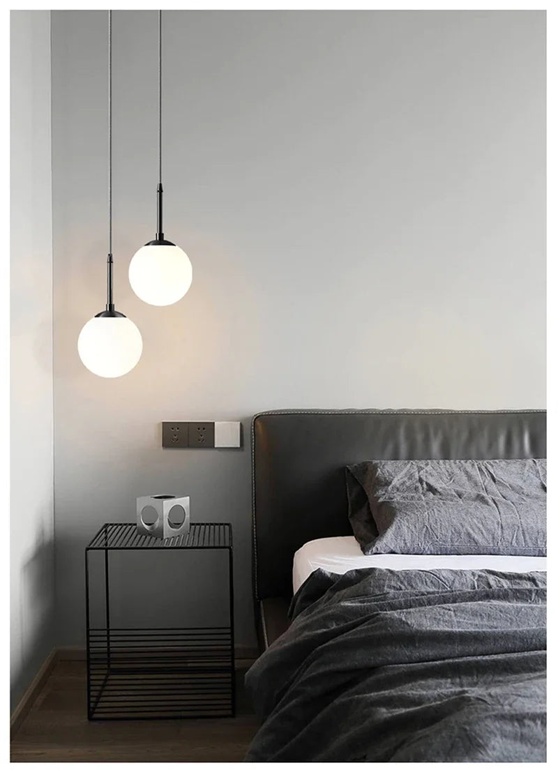 Modern Glass Ball LED Pendant Lamp for Dining Room Hotel Lobby and Stairs - Elegant Chandelier Hanging Light