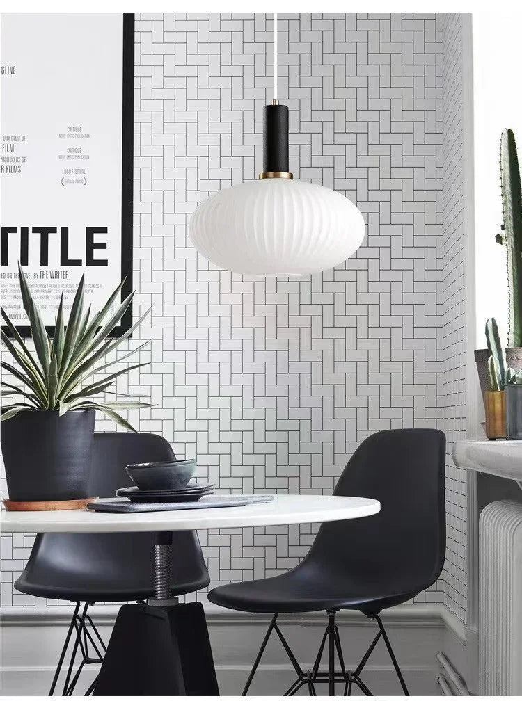 White Glass LED Pendant Lamp Modern Hanging Chandeliers Lighting Fixture Dining Room Kitchen Home Droplight Bedroom Bedside Lamp