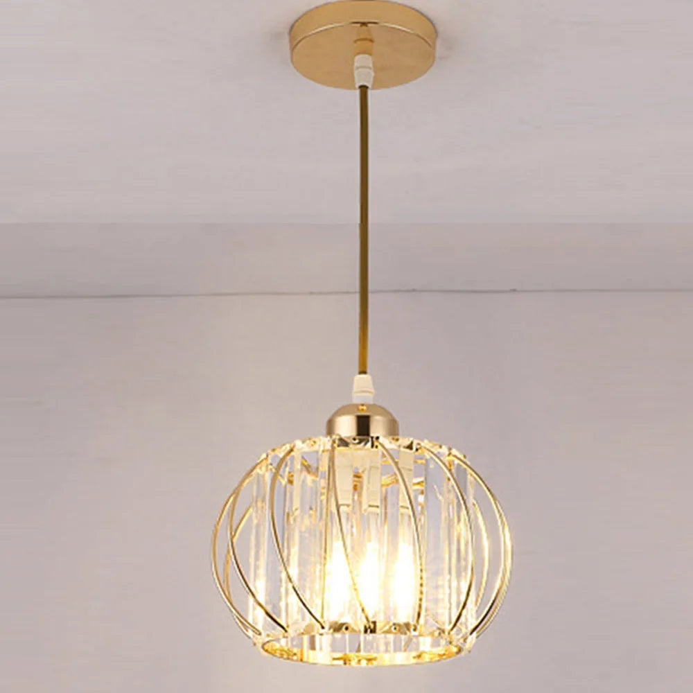 Simple Nordic Glass Chandelier with Modern LED Lighting | Elegant Polished Metal Shade in Gold or Black Semi-Flush Mount Design