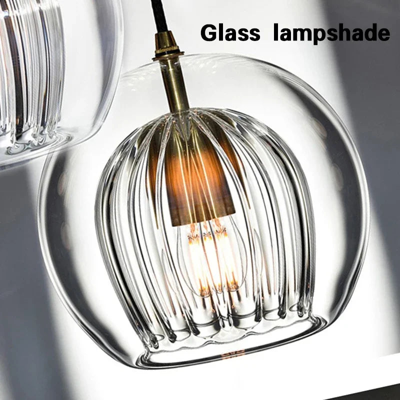 Modern Nordic Glass Pendant Light Fixture - Stylish Suspension Chandelier for Living Room Dining Room Kitchen or Bedside