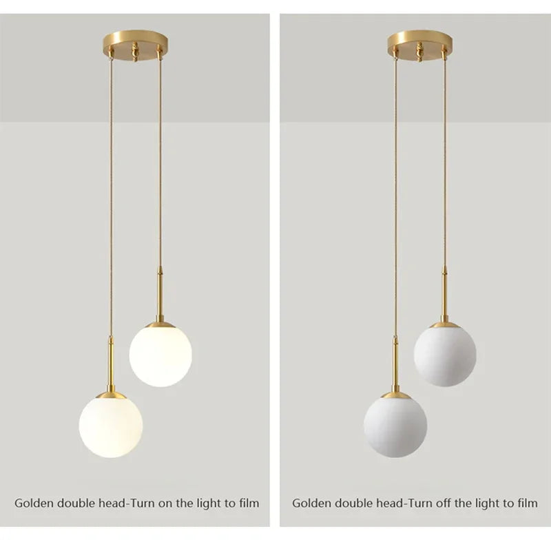 Modern Glass Ball LED Pendant Lamp for Dining Room Hotel Lobby and Stairs - Elegant Chandelier Hanging Light