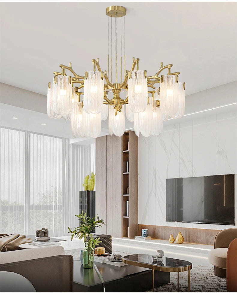 Luxury Villa Living Room Crystal Chandelier Home Indoor Lighting Decor Ceiling Chandelier Bedroom Study Crystal Light