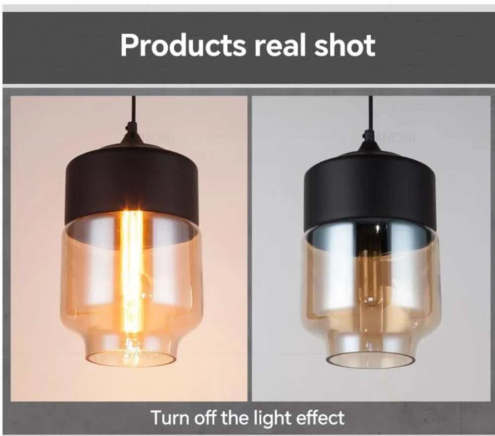 Modern LED Pendant Light Fixtures Nordic Glass Wood Chandelier for Living and Dining Room Light Bedroom Wood Color Hanging Lamp