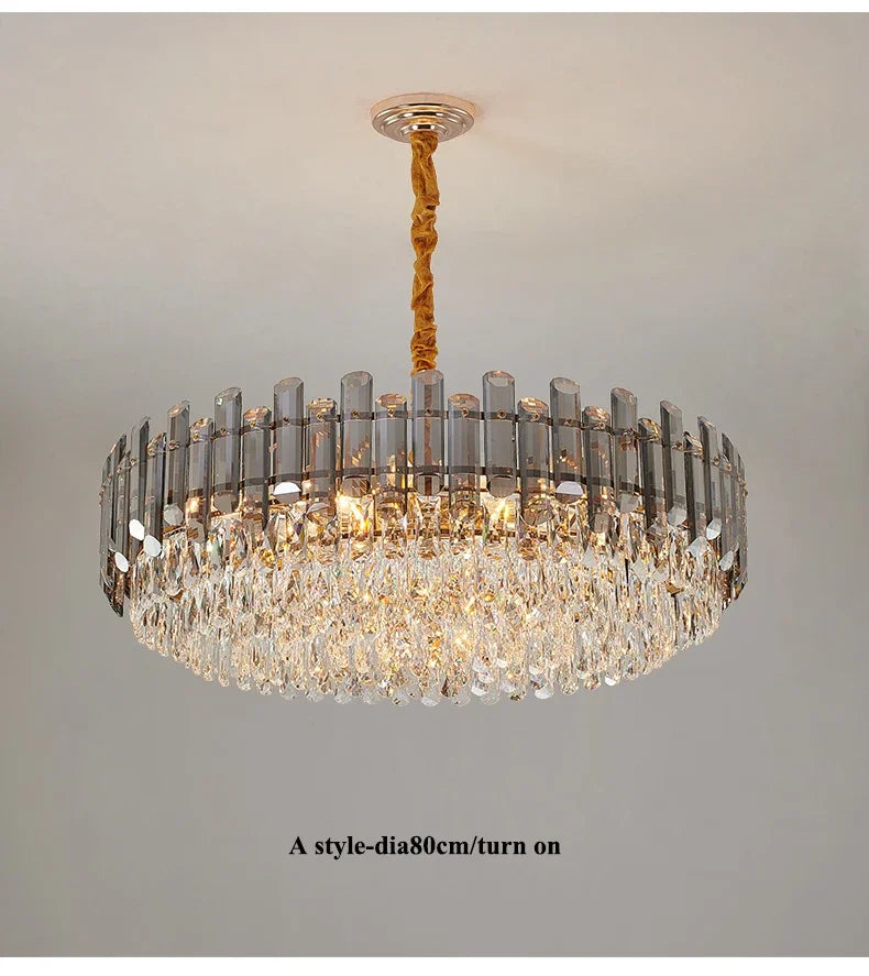 LED Crystal Chandeliers - Gold Luxury Lighting for Dining Living Room Bedroom and Kitchen Island - Indoor Hanging Light