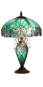 Antique Style Tall Standing Stained Glass Reading Floor Lamp - Luxurious Handcrafted Lighting for Cozy Spaces