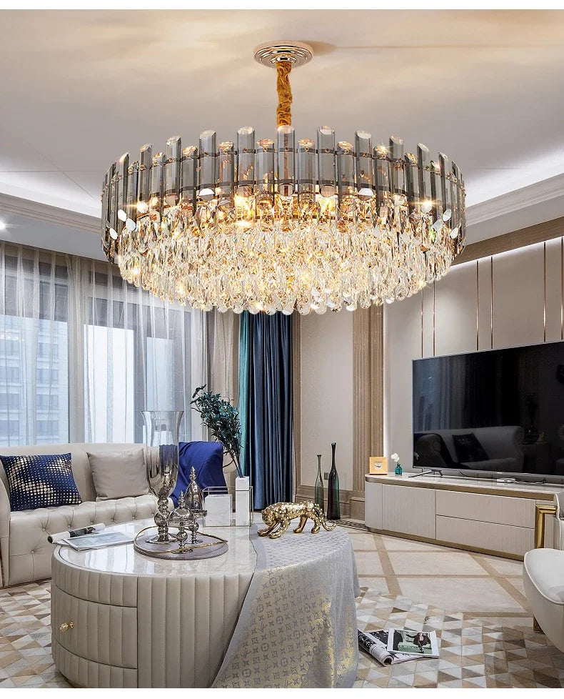 LED Crystal Chandeliers - Gold Luxury Lighting for Dining Living Room Bedroom and Kitchen Island - Indoor Hanging Light