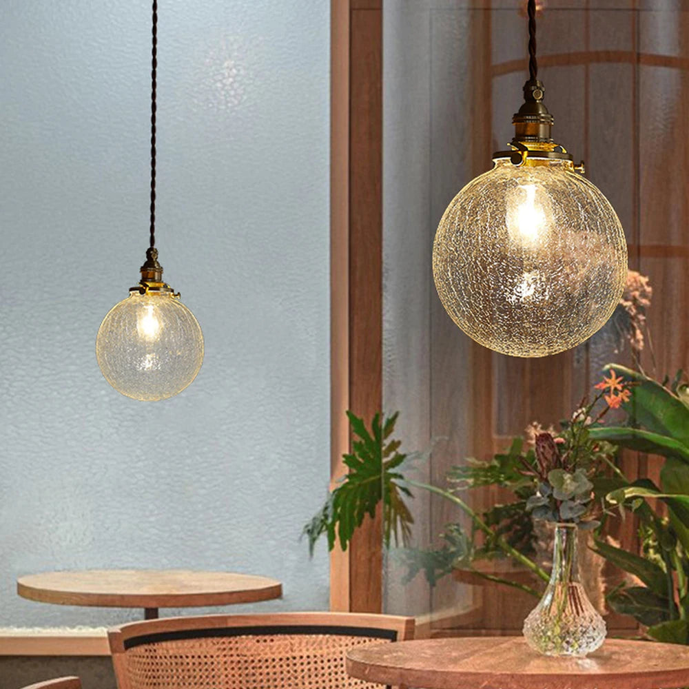 Glass Pendant Light Nordic Dining Room Retro Chandeliers Creative Minimal Transparent Lampshade For Restaurant Lamp Lustre