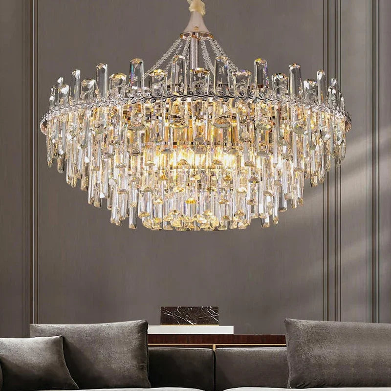 New Modern Light Luxury Crystal Lamp Home Living Room Bedroom Dining Room Living Room Luxury Villa Suspended Crystal Chandelier