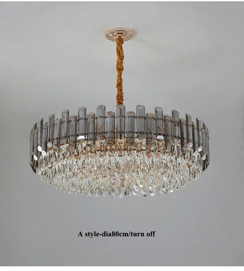LED Crystal Chandeliers - Gold Luxury Lighting for Dining Living Room Bedroom and Kitchen Island - Indoor Hanging Light
