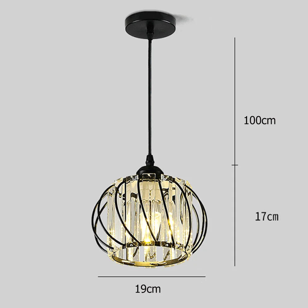 Simple Nordic Glass Chandelier with Modern LED Lighting | Elegant Polished Metal Shade in Gold or Black Semi-Flush Mount Design