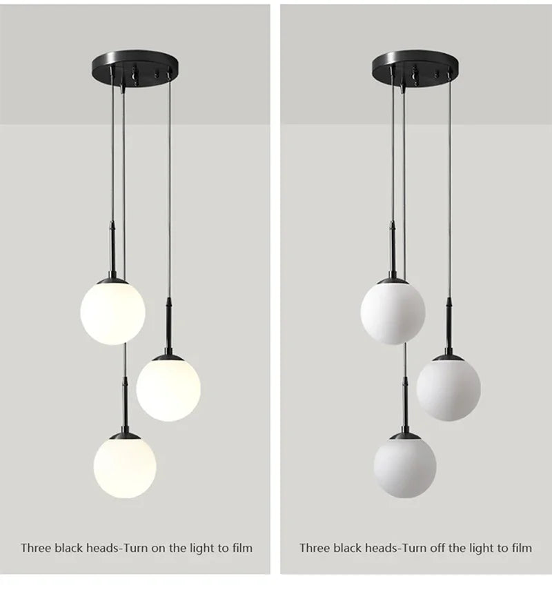 Modern Glass Ball LED Pendant Lamp for Dining Room Hotel Lobby and Stairs - Elegant Chandelier Hanging Light