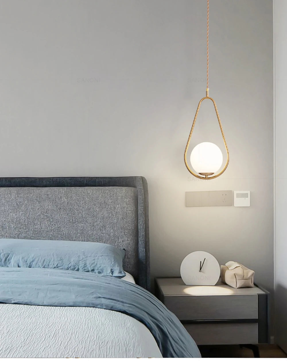 Modern Gold Glass Ball Pendant Lamp - Elegant Chandelier for Dining Room Kitchen or Bedside Lighting