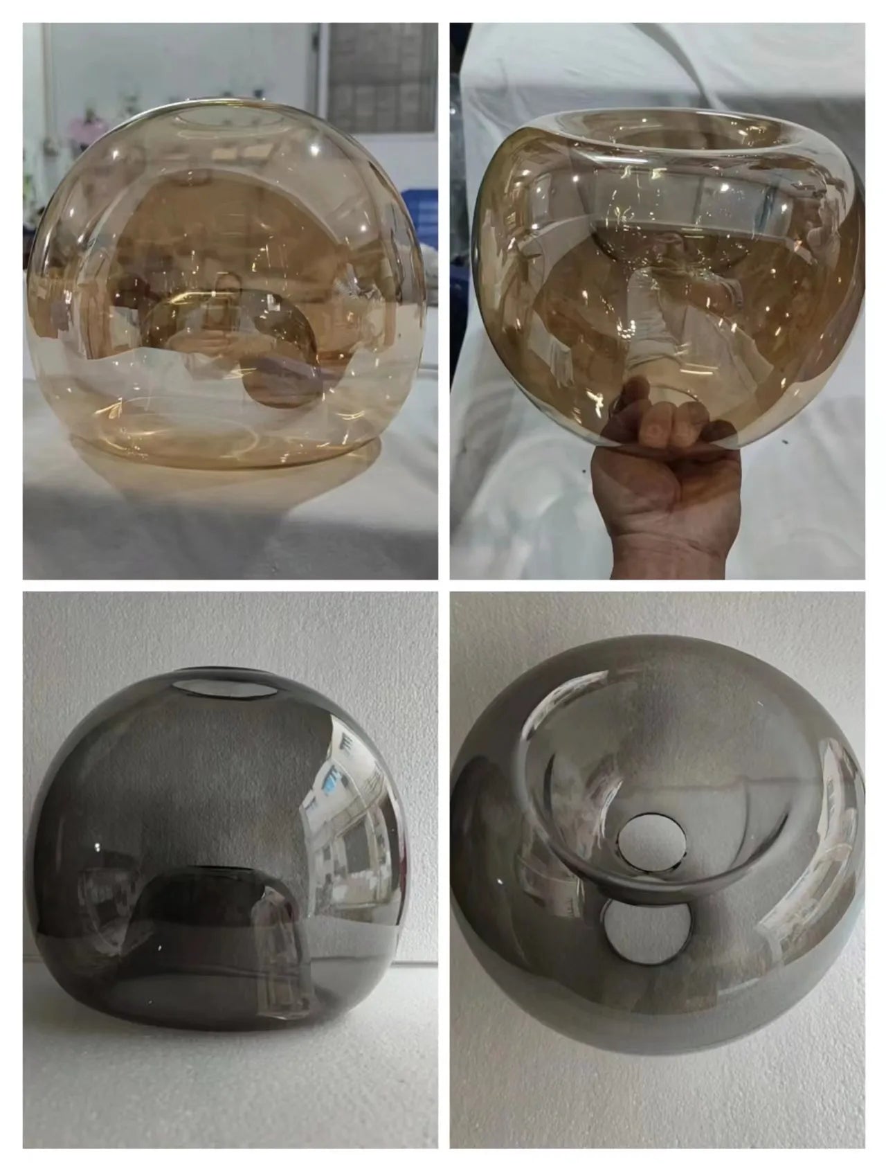 Glass LED Ceiling Chandelier Black Pendant Lamp for Living Room Dining Table Kitchen Bedroom Modern Gray Art Hanging Light