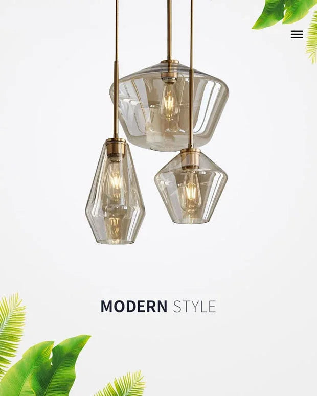 Minimalist Dining Room Chandelier Bedside Lamp Kitchen Bar Table Lamp Bedroom Lighting Glass Light Luxury Nordic Lamps