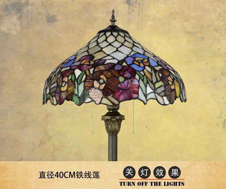 Rose Design Stained Glass Floor Lamp for Living Room Dining Room or Bedroom  Elegant Lighting for Bar or Club