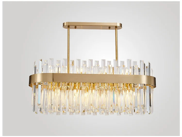 Modern Crystal Chandelier with Polished Stainless Steel Finish - Elegant LED Lighting for Living Room Dining Room and Bedroom