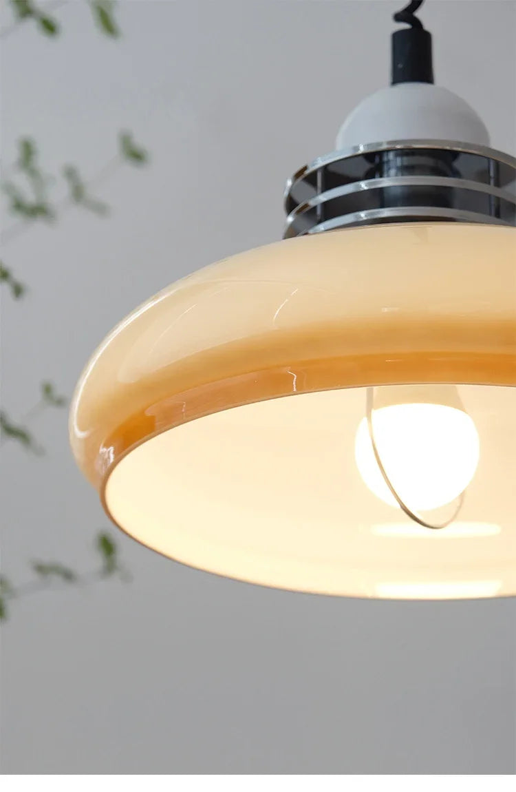 Bauhaus Glass Pendant Light LED Medieval Retro Retractable Chandeliers Restaurant Bar Bedroom Study Pendant Hanging Lamp Lustre