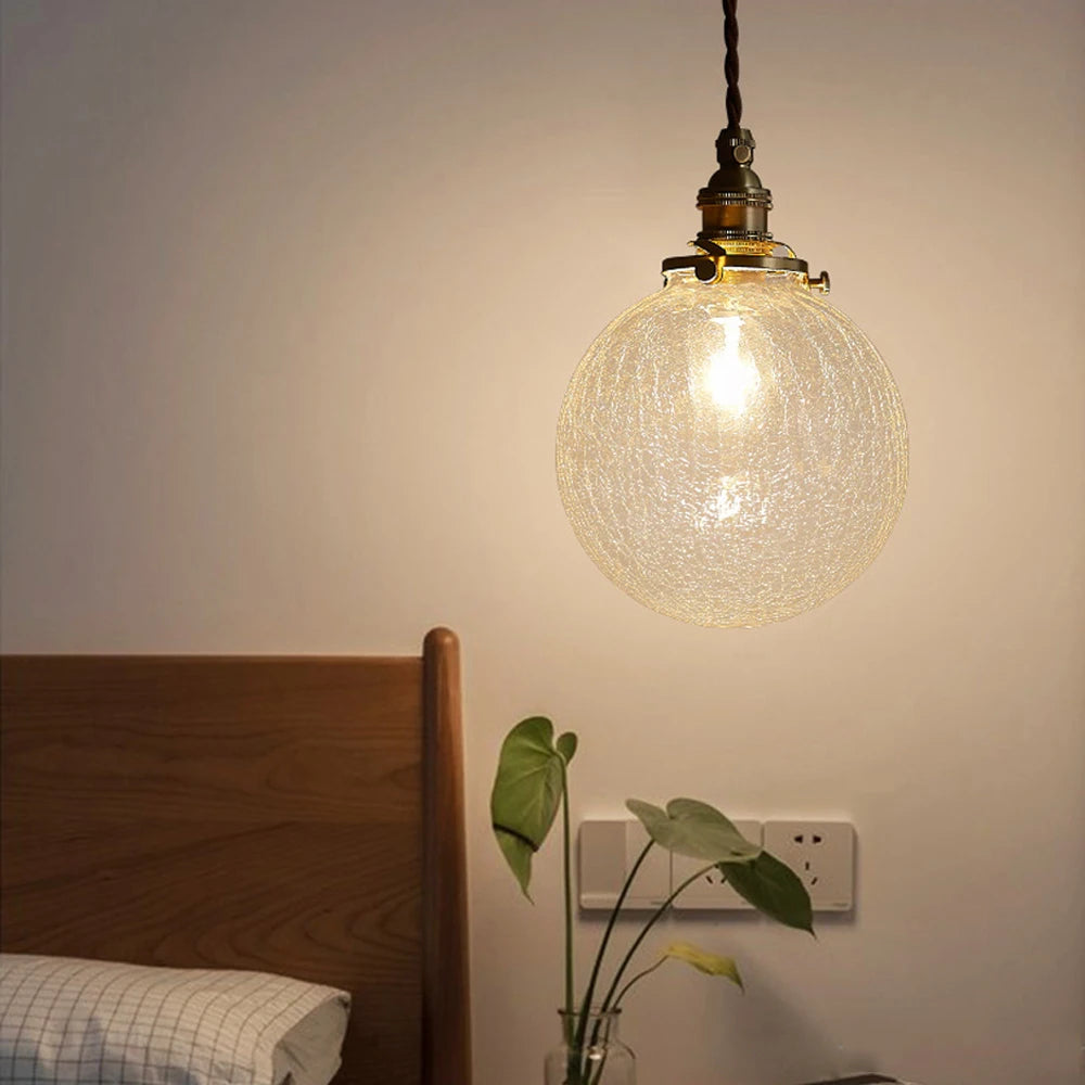 Glass Pendant Light Nordic Dining Room Retro Chandeliers Creative Minimal Transparent Lampshade For Restaurant Lamp Lustre